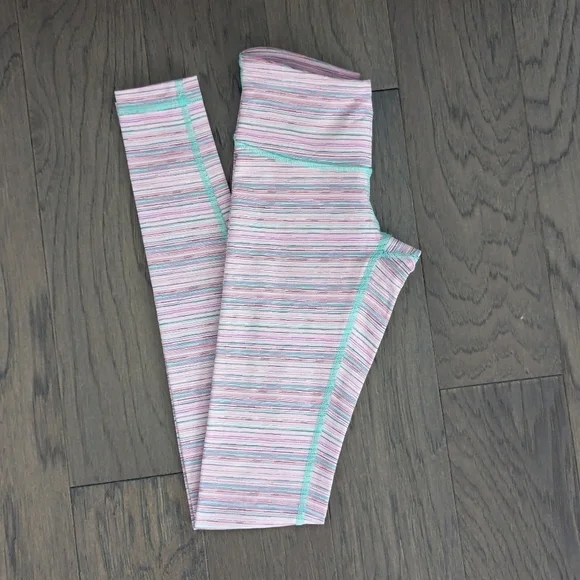 Lululemon Wunder Under Pant III Luxtreme Cyber Stripe Flash Light Menthol Size 2 - Picture 11 of 11